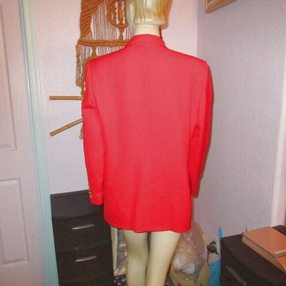 Vtg Austin Reed Women's Blazer Jacket Size 12 Red Worsted Wool Lined Pockets USA - Picture 9 of 12